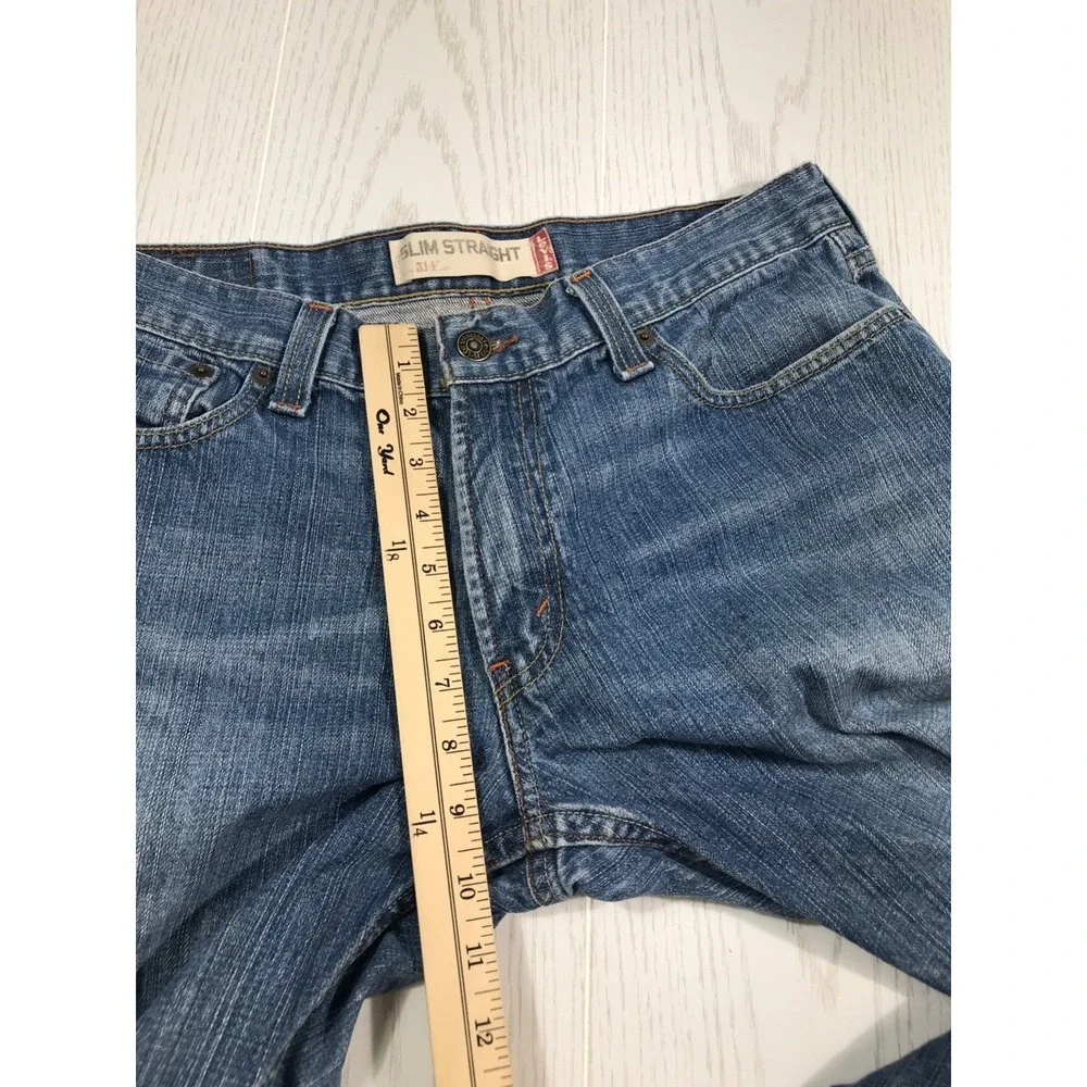 Vintage Y2K Levi's 514 Slim Straight Jeans Mens 34x34 Blue Mid Rise Cotton Retro